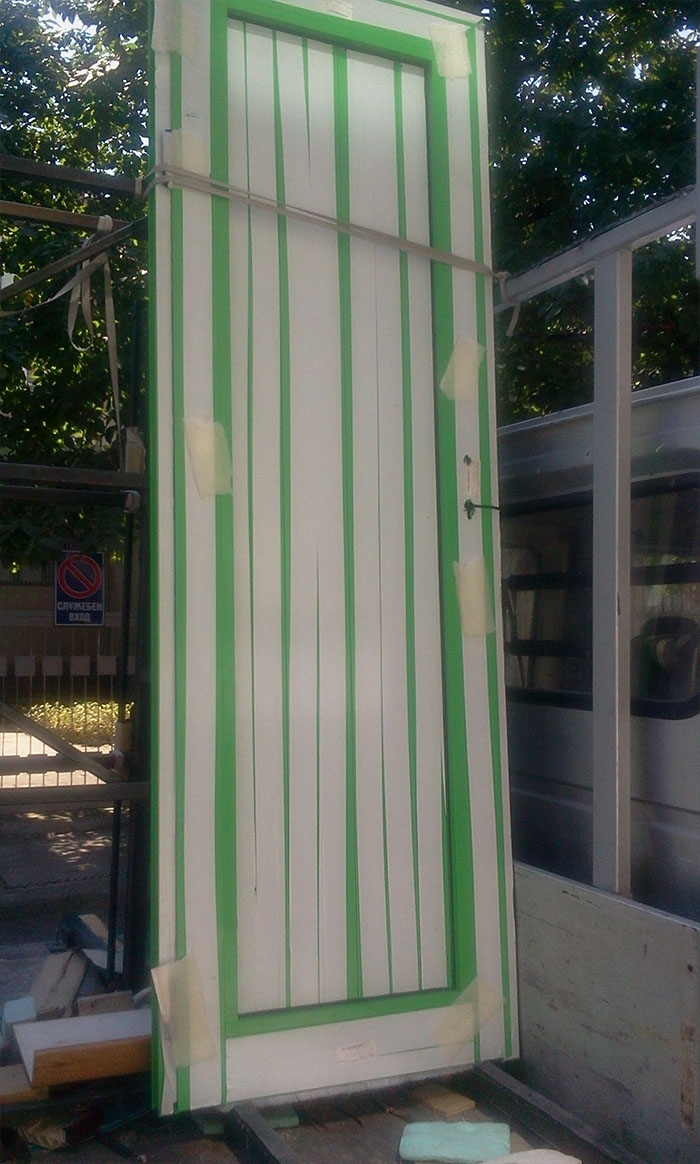 врата за баня алуминиева зелена